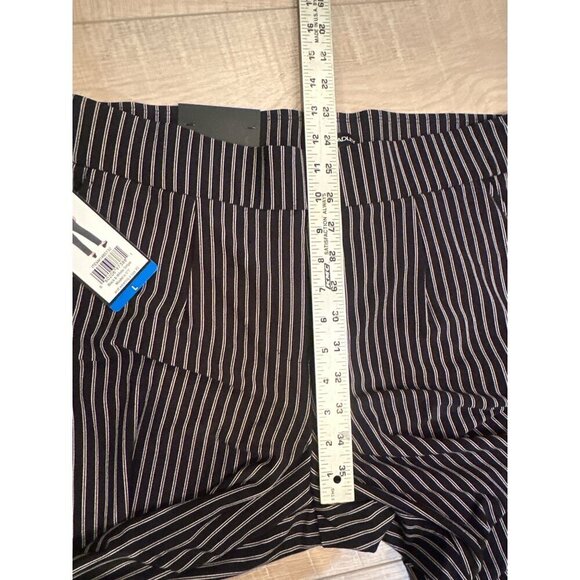 Hilary Radley Womens Black & White Striped Tummy Control Pants L NEW - Picture 3 of 8